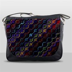 Dark Multicolored Mosaic Pattern Messenger Bag