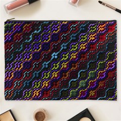 Dark Multicolored Mosaic Pattern Cosmetic Bag (xxxl)