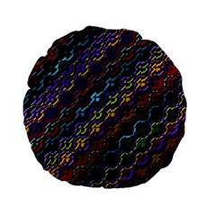 Dark Multicolored Mosaic Pattern Standard 15  Premium Round Cushions by dflcprintsclothing