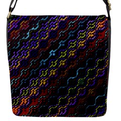 Dark Multicolored Mosaic Pattern Flap Closure Messenger Bag (s) by dflcprintsclothing