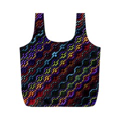 Dark Multicolored Mosaic Pattern Full Print Recycle Bag (m)