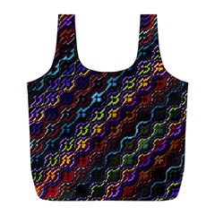 Dark Multicolored Mosaic Pattern Full Print Recycle Bag (l)