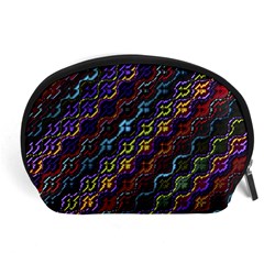 Dark Multicolored Mosaic Pattern Accessory Pouch (large)