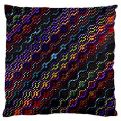 Dark Multicolored Mosaic Pattern Large Flano Cushion Case (one Side) by dflcprintsclothing