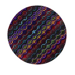 Dark Multicolored Mosaic Pattern Mini Round Pill Box