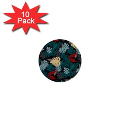 Tropical Autumn Leaves 1  Mini Buttons (10 Pack)  by tmsartbazaar