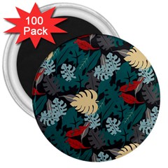 Tropical Autumn Leaves 3  Magnets (100 Pack) by tmsartbazaar