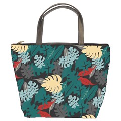 Tropical Autumn Leaves Bucket Bag by tmsartbazaar