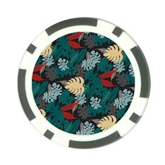 Tropical Autumn Leaves Poker Chip Card Guard (10 Pack) by tmsartbazaar