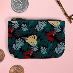 Tropical Autumn Leaves Mini Coin Purse by tmsartbazaar