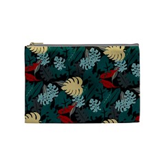 Tropical Autumn Leaves Cosmetic Bag (medium) by tmsartbazaar