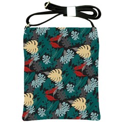 Tropical Autumn Leaves Shoulder Sling Bag by tmsartbazaar