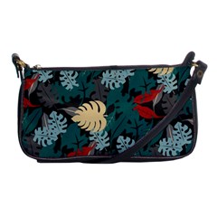 Tropical Autumn Leaves Shoulder Clutch Bag by tmsartbazaar