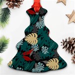 Tropical Autumn Leaves Christmas Tree Ornament (Two Sides) Front