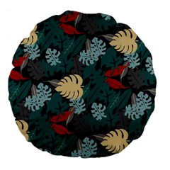 Tropical Autumn Leaves Large 18  Premium Flano Round Cushions by tmsartbazaar