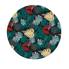 Tropical Autumn Leaves Mini Round Pill Box