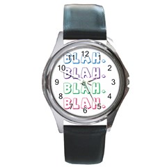 Blah Blah Round Metal Watch