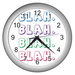 Blah Blah Wall Clock (silver)