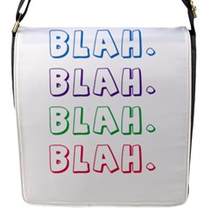 Blah Blah Flap Closure Messenger Bag (s) by designsbymallika