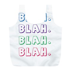 Blah Blah Full Print Recycle Bag (l) by designsbymallika