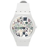 Mosaic Print Round Plastic Sport Watch (M) Front