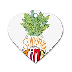 Summer Time Dog Tag Heart (one Side) by designsbymallika