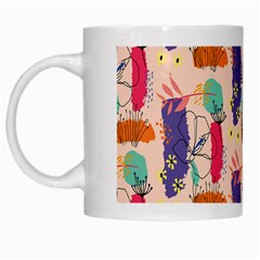 Minimal Floral Art White Mugs by designsbymallika