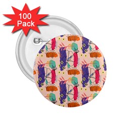 Minimal Floral Art 2 25  Buttons (100 Pack)  by designsbymallika