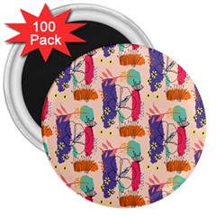 Minimal Floral Art 3  Magnets (100 Pack) by designsbymallika