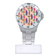 Minimal Floral Art Plastic Nurses Watch by designsbymallika