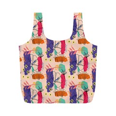 Minimal Floral Art Full Print Recycle Bag (m) by designsbymallika