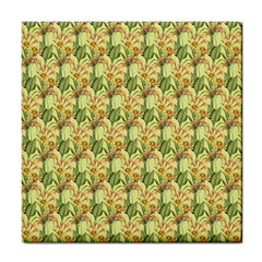 Green Pastel Pattern Tile Coaster by designsbymallika