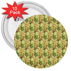 Green Pastel Pattern 3  Buttons (10 Pack)  by designsbymallika