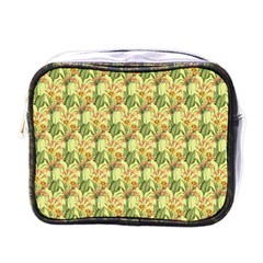 Green Pastel Pattern Mini Toiletries Bag (one Side) by designsbymallika