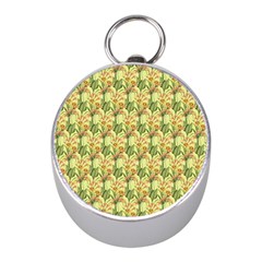 Green Pastel Pattern Mini Silver Compasses by designsbymallika