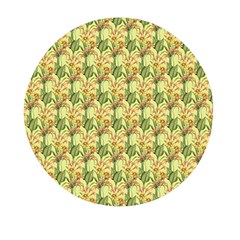 Green Pastel Pattern Mini Round Pill Box