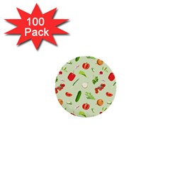 Seamless Pattern With Vegetables  Delicious Vegetables 1  Mini Buttons (100 Pack)  by SychEva