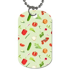 Seamless Pattern With Vegetables  Delicious Vegetables Dog Tag (one Side) by SychEva