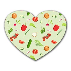 Seamless Pattern With Vegetables  Delicious Vegetables Heart Mousepads by SychEva