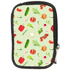 Seamless Pattern With Vegetables  Delicious Vegetables Compact Camera Leather Case by SychEva