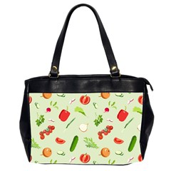 Seamless Pattern With Vegetables  Delicious Vegetables Oversize Office Handbag (2 Sides) by SychEva