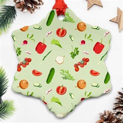 Seamless Pattern With Vegetables  Delicious Vegetables Ornament (snowflake) by SychEva