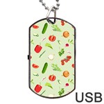 Seamless Pattern With Vegetables  Delicious Vegetables Dog Tag USB Flash (Two Sides) Back