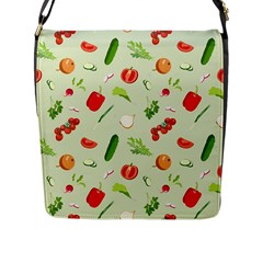 Seamless Pattern With Vegetables  Delicious Vegetables Flap Closure Messenger Bag (l) by SychEva