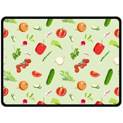 Seamless Pattern With Vegetables  Delicious Vegetables Double Sided Fleece Blanket (large)  by SychEva