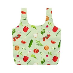 Seamless Pattern With Vegetables  Delicious Vegetables Full Print Recycle Bag (m) by SychEva