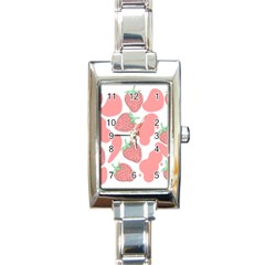 Strawberry Cow Pet Rectangle Italian Charm Watch by Magicworlddreamarts1