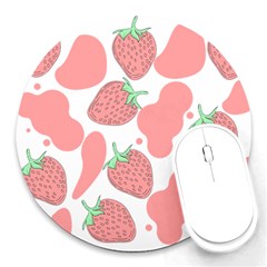 Strawberry Cow Pet Round Mousepads by Magicworlddreamarts1