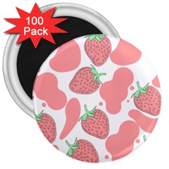 Strawberry Cow Pet 3  Magnets (100 Pack) by Magicworlddreamarts1