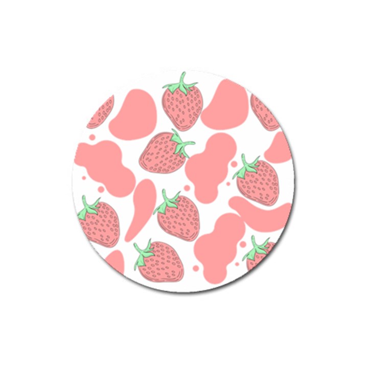 Strawberry Cow Pet Magnet 3  (Round)